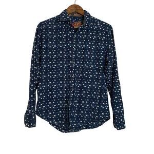 Robert Graham Classic Fit Navy Blue White Geometric Pattern Paisley